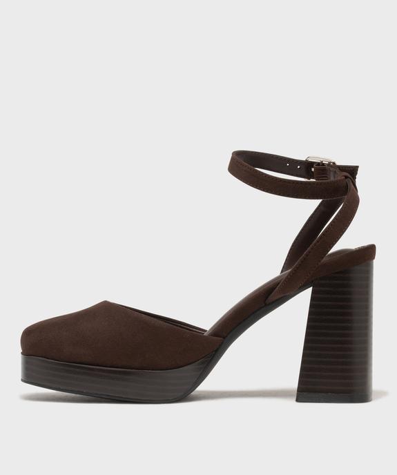 Escarpins plateforme talon carré femme - Follow Me vue5 - FOLLOW ME - GEMO