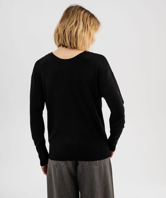 Pull col V en maille viscose fine et souple femme vue3 - GEMO 4G FEMME - GEMO