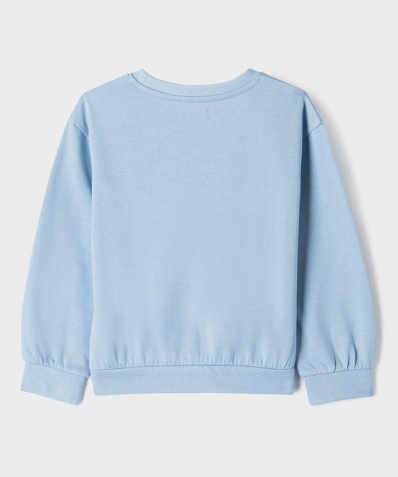 Sweat blousant en molleton doux imprimé fille vue3 - GEMO 4G FILLE - GEMO