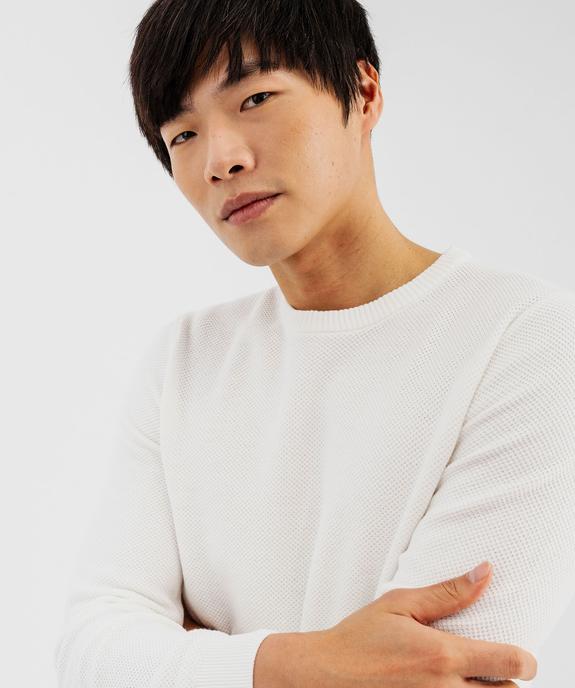 Pull en maille fantaisie en coton homme vue2 - GEMO (HOMME) - GEMO