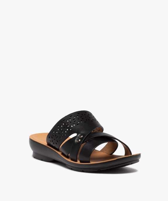 Mules femme confort unies à bride ajourée vue2 - GEMO (CONFORT) - GEMO