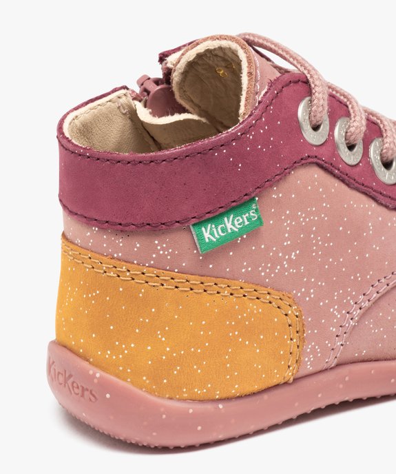 Bottillons premiers pas bébé fille en cuir Kickers vue6 - KICKERS - GEMO