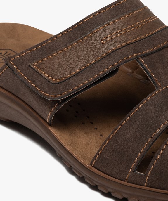 Mules homme casual dessus suédine à scratch  vue6 - GEMO (CASUAL) - GEMO