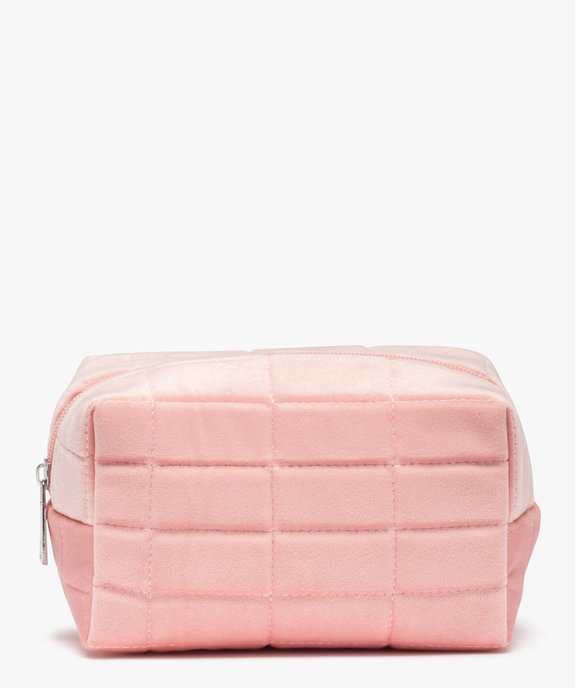 Trousse à maquillage femme en velours matelassé vue1 - GEMO (ACCESS) - GEMO