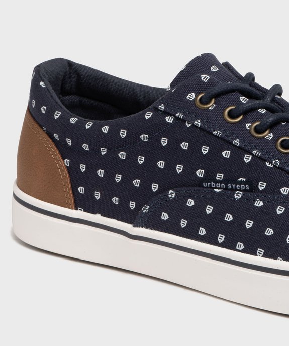 Tennis en toile à motifs fermeture lacets homme - Urban Steps vue6 - URBAN STEPS GEMO FOR GOOD - GEMO