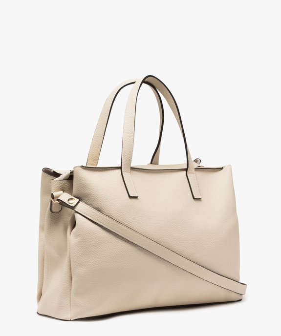 Sac à main grand format en matière souple et grainée femme vue2 - GEMO (ACCESS) - GEMO