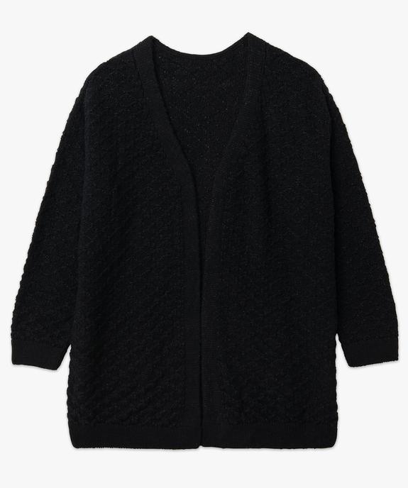 Gilet long porté ouvert en maille pailletée femme grande taille vue4 - GEMO (G TAILLE) - GEMO