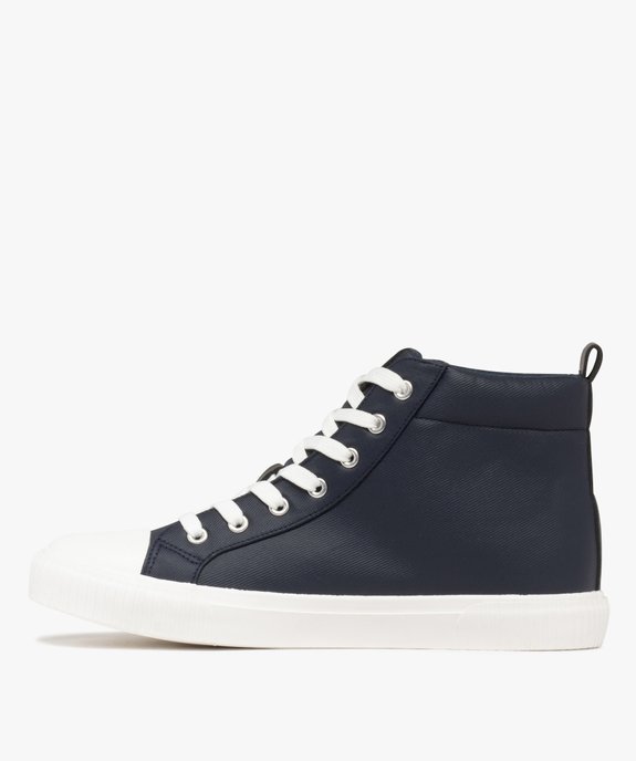 Baskets homme en toile mid-cut avec col moussé et à lacets vue3 - 5 MILES - GEMO