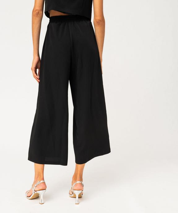 Pantacourt large avec noeud à la ceinture femme - GEMO(FEMME PAP) Pantacourt large avec noeud à la ceinture femme vue3 - GEMO(FEMME PAP) - GEMO