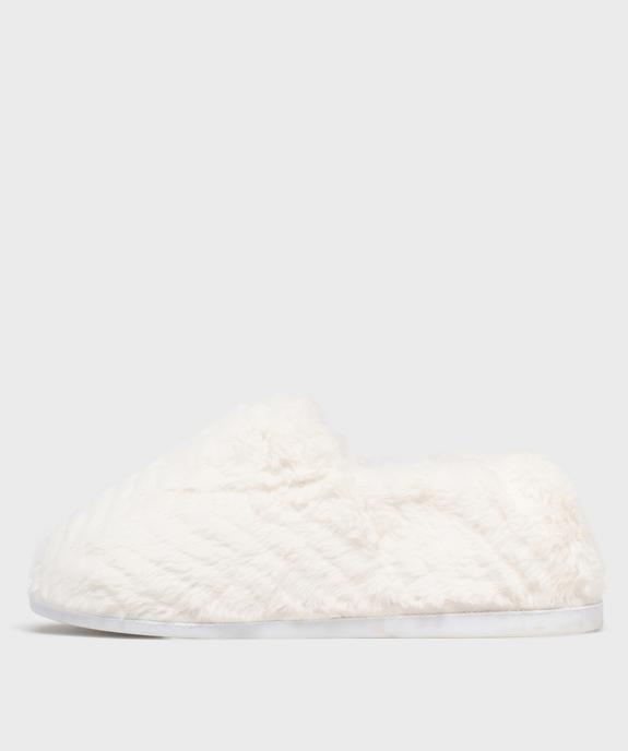 Chaussons pantoufles en fourrure imitation femme vue3 - GEMO 4G FEMME - GEMO