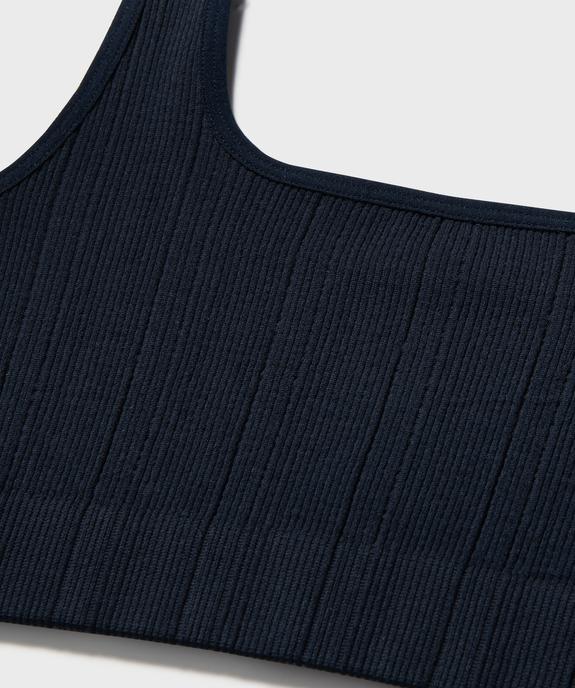 Brassière en maille côtelée à bretelles large fille vue2 - GEMO 4G FILLE - GEMO