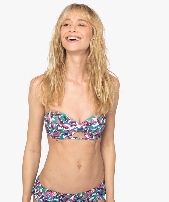 Haut de maillot de bain femme forme bandeau avec armatures vue1 - GEMO (PLAGE) - GEMO