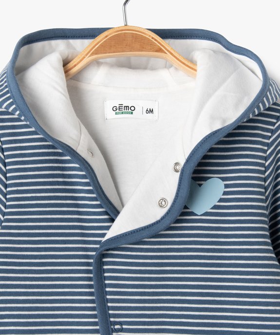 Combinaison pyjama/surpyjama à capuche bébé vue2 - GEMO 4G BEBE - GEMO