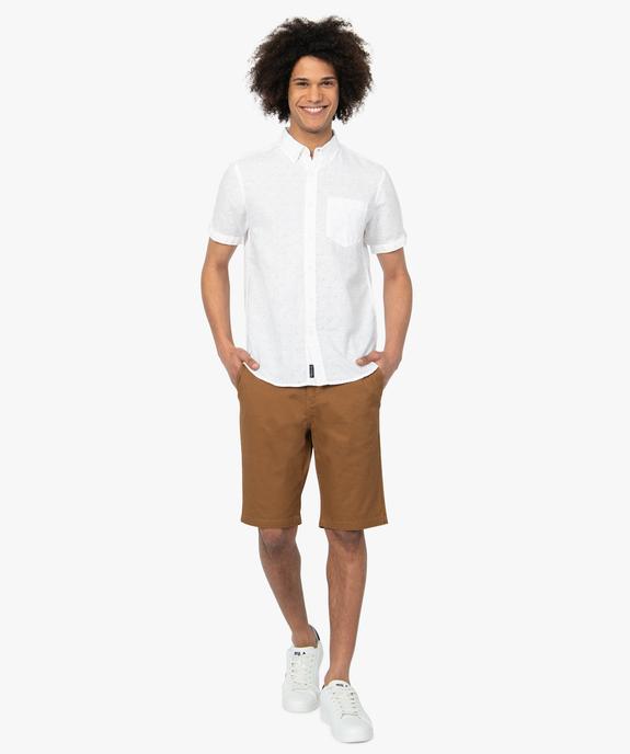 Bermuda homme en toile extensible 5 poches coupe chino vue5 - GEMO (HOMME) - GEMO