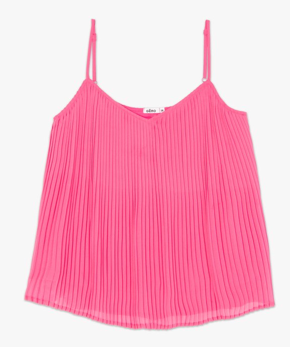 Blouse femme à bretelles en matière voile plissée vue4 - GEMO(FEMME PAP) - GEMO