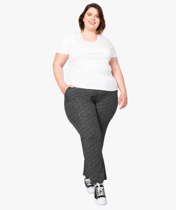 Pantalon femme grande taille large et fluide imprimé à taille élastiquée vue5 - GEMO (G TAILLE) - GEMO