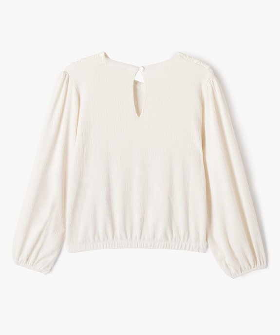 Blouse à manches longues avec col brodé fille vue4 - GEMO (ENFANT) - GEMO