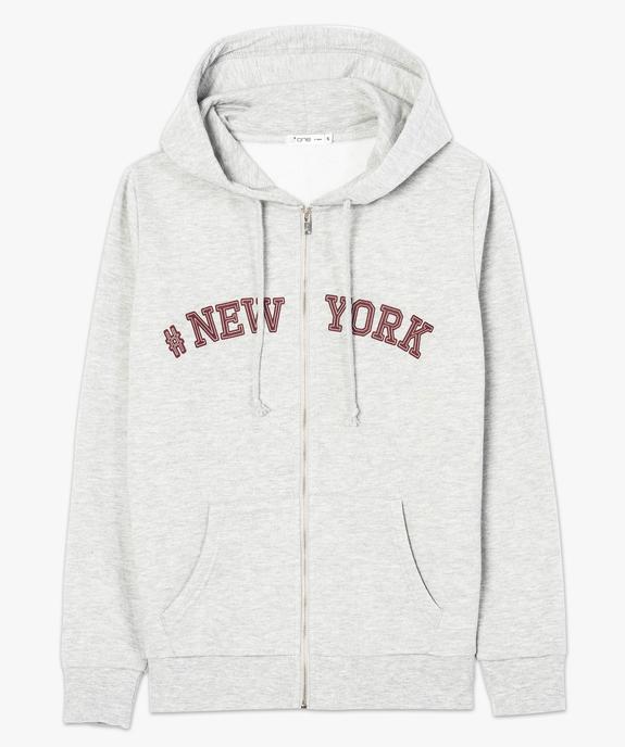 Sweat femme zippé à capuche et motif vue4 - FOLLOW ME - GEMO