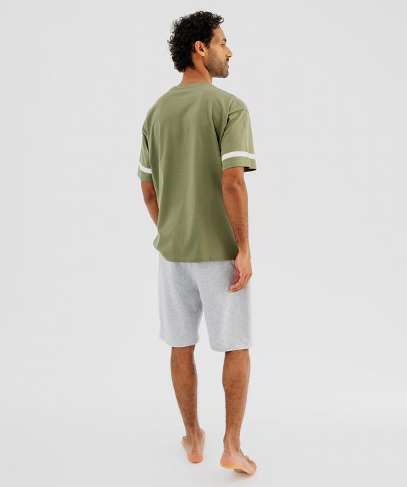 Pyjashort à motif bouclette homme - Camps United vue3 - CAMPS GEMO FOR GOOD - GEMO
