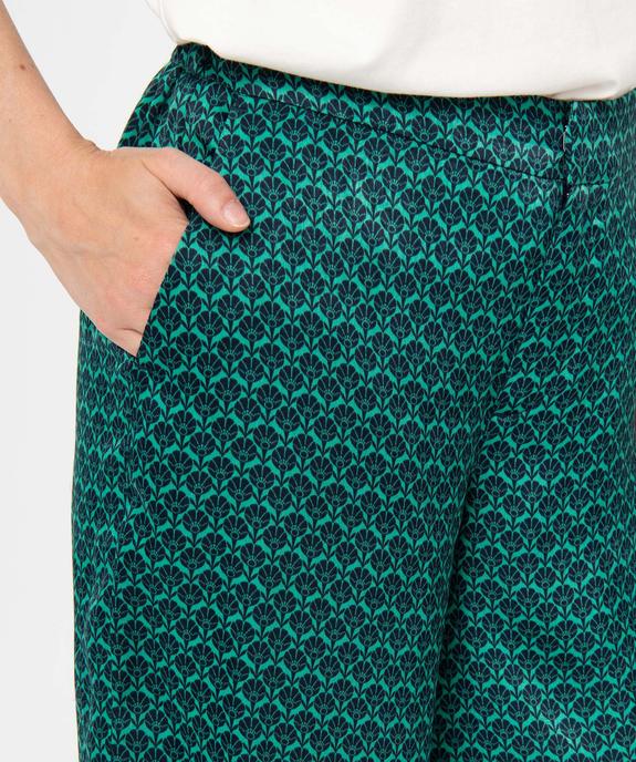Pantalon femme imprimé en matière satinée vue2 - GEMO(FEMME PAP) - GEMO