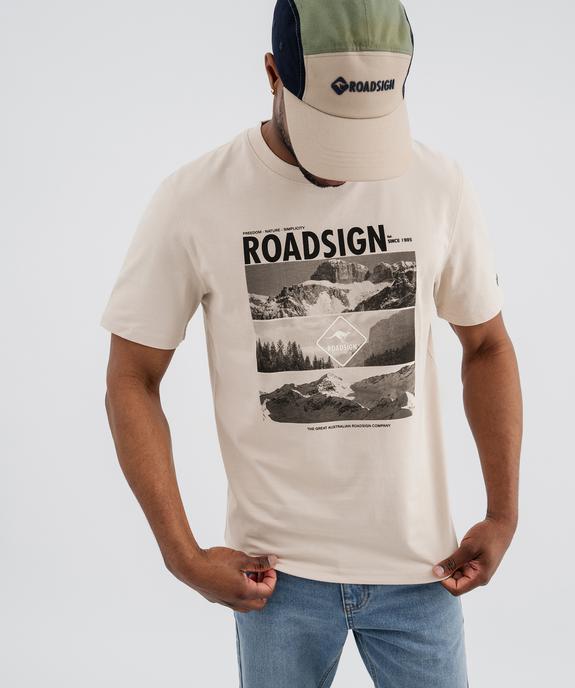 Tee-shirt manches courtes en jersey de coton imprimé homme - Roadsign vue2 - ROADSIGN GEMO FOR GOOD D - GEMO