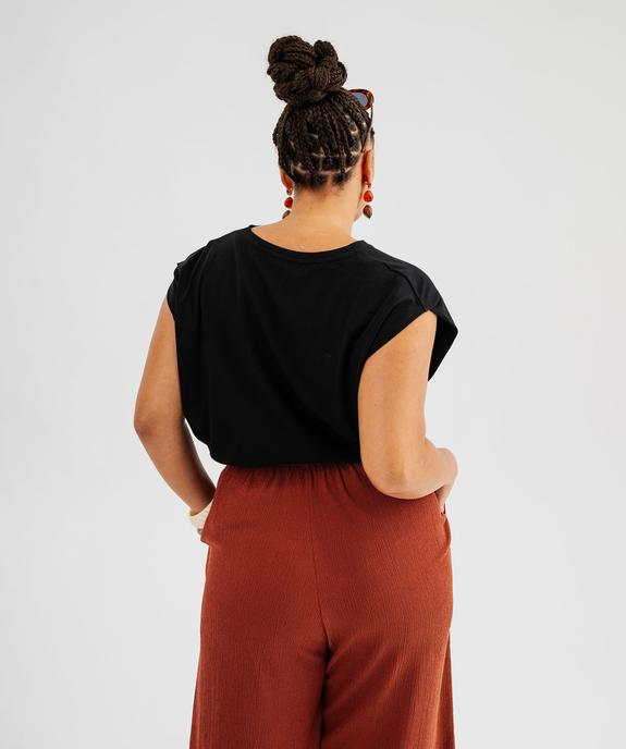 Tee-shirt à manches ultra-courtes avec coeur brodé femme grande taille vue3 - GEMO (G TAILLE) - GEMO