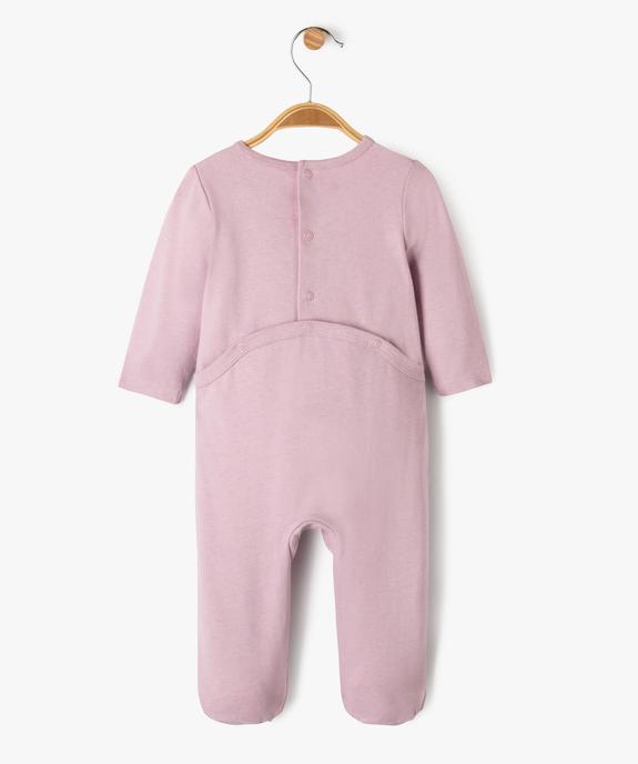 Pyjama dors-bien en coton fermeture pont-dos bébé vue3 - GEMO(BB COUCHE) - GEMO