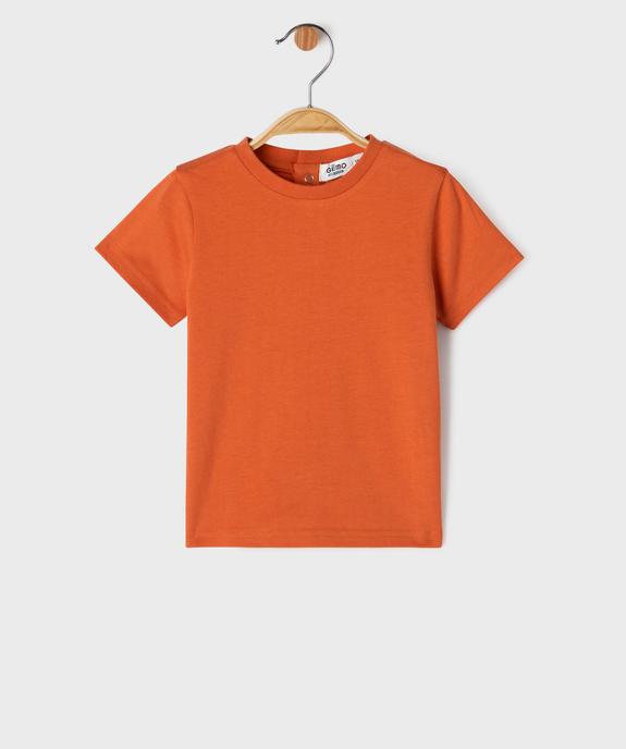 Ensemble 2 pièces bébé garçon tee-shirt et salopette en maille vue4 - GEMO(BEBE DEBT) - GEMO