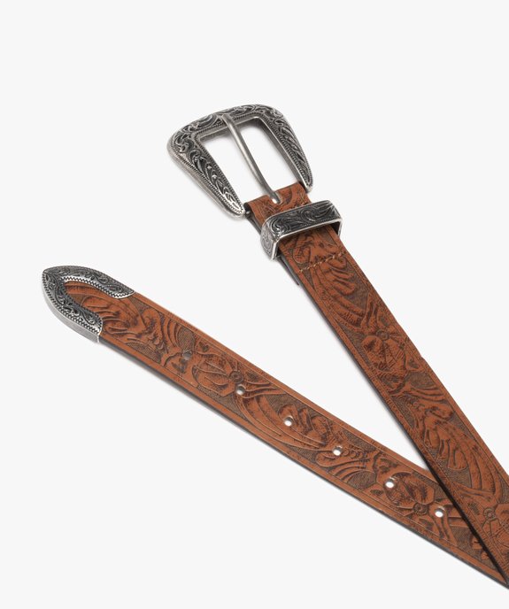 Ceinture à motif esprit western avec boucle ciselée femme vue2 - GEMO (ACCESS) - GEMO