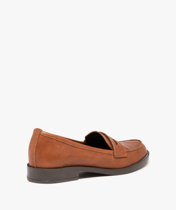 Mocassins femme à talon plat et dessus cuir uni - Tanéo vue4 - TANEO - GEMO