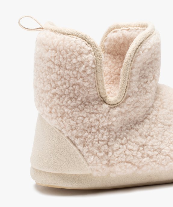 Chaussons boots femme en maille bouclette - Apollo vue6 - GEMO(HOMWR FEM) - GEMO