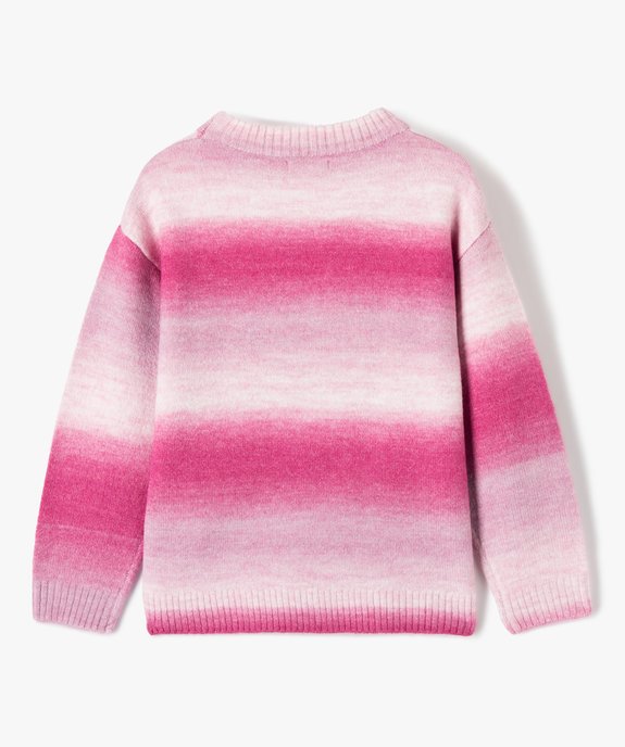 Pull fille à rayures en dégradé de couleurs vue4 - GEMO (ENFANT) - GEMO