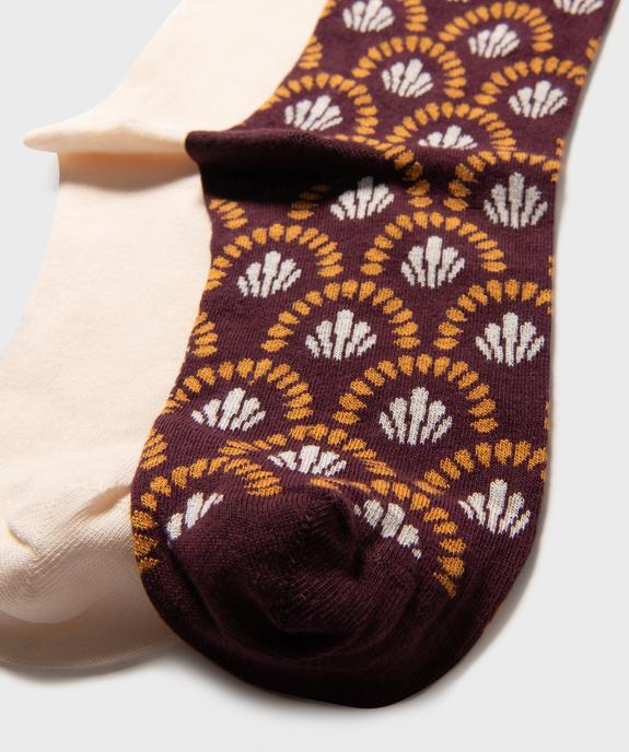 Chaussettes à motifs fleuris femme (lot de 2) vue2 - GEMO(HOMWR FEM) - GEMO