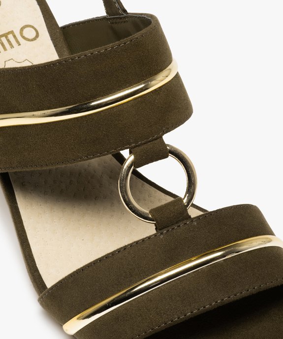Sandales femme à talon dessus suédé avec détails métallisés  vue6 - GEMO(URBAIN) - GEMO