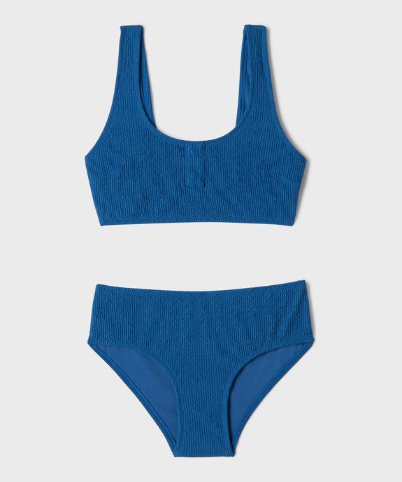 Maillot de bain 2 pièces texturé fille vue1 - GEMO (JUNIOR) - GEMO