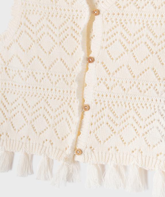 Gilet sans manches en maille ajourée fille vue2 - GEMO (ENFANT) - GEMO