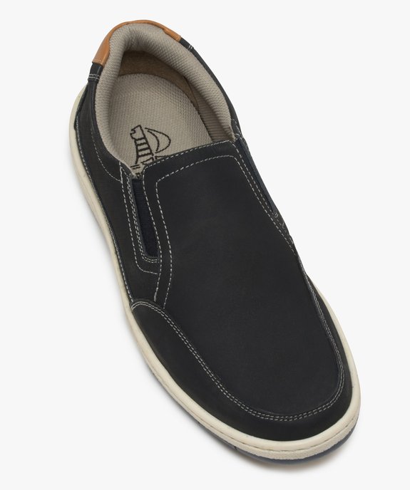Chaussures bateau homme dessus cuir perforé – Terre de Marins vue5 - TERRE DE MARINS - GEMO