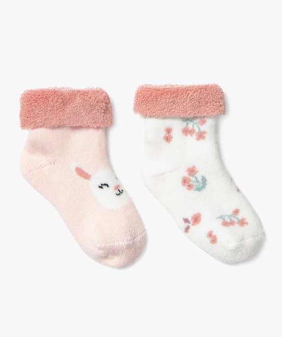 Chaussettes bébé en maille bouclette imprimée (lot de 2) vue1 - GEMO 4G BEBE - GEMO