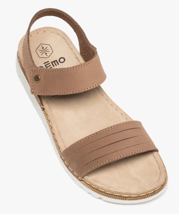 Sandales femme confort à brides en cuir  vue5 - GEMO (CONFORT) - GEMO