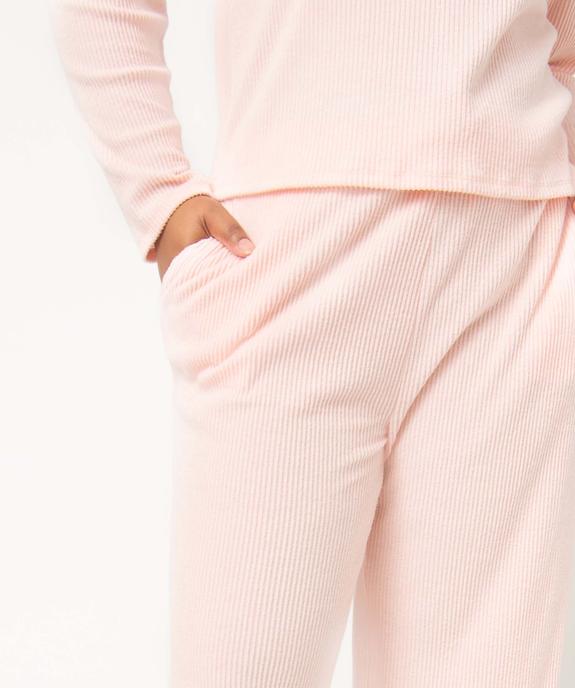 Pantalon d’intérieur femme grande taille en maille côtelée vue2 - GEMO(HOMWR FEM) - GEMO