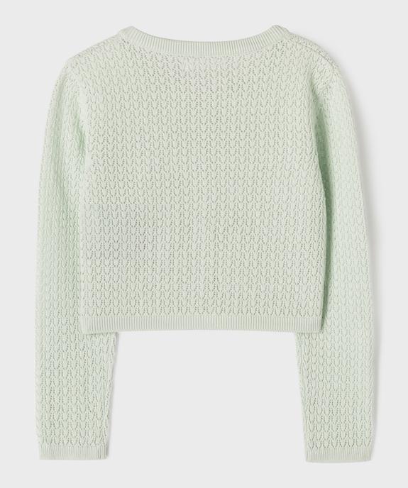 Gilet en maille ajourée fantaisie fille vue4 - GEMO (ENFANT) - GEMO