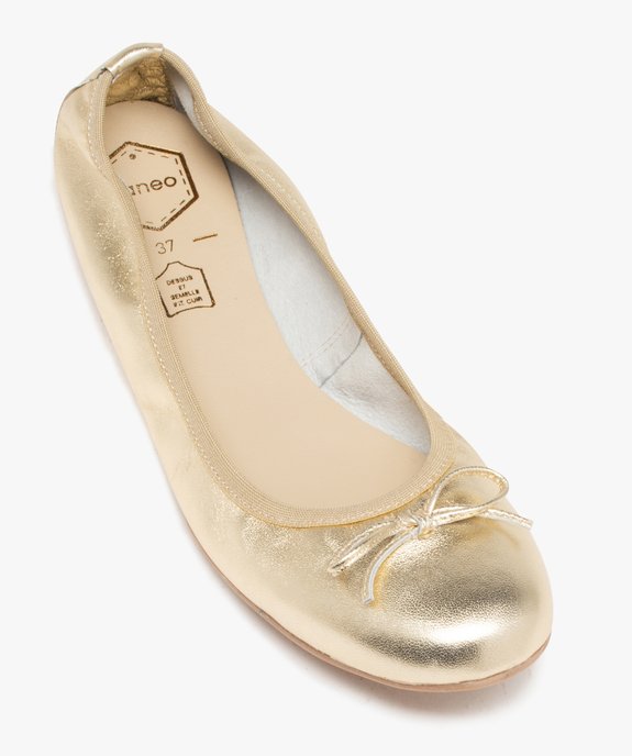 Ballerines femme en cuir métallisé avec noeud fantaisie - Taneo vue5 - TANEO - GEMO