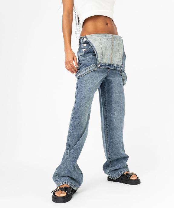 Salopette en jean large femme - GEMO 4G FEMME Salopette en jean large femme vue6 - GEMO 4G FEMME - GEMO