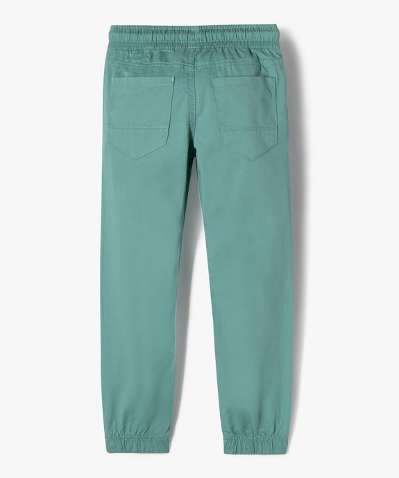Pantalon garçon en toile avec taille et chevilles élastiquées vue3 - GEMO 4G GARCON - GEMO