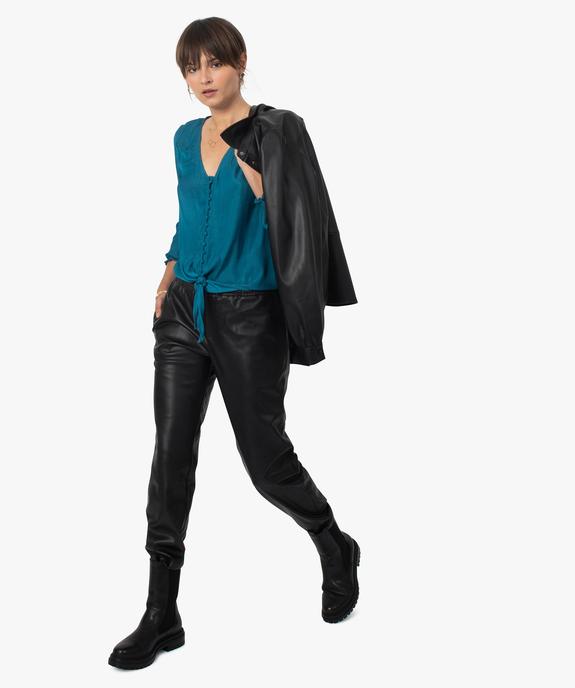 Pantalon femme en matière synthétique imitation cuir vue6 - GEMO(FEMME PAP) - GEMO