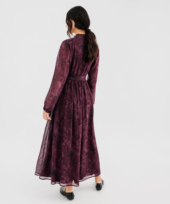 Robe longue en voile à motifs fleuris femme vue3 - GEMO 4G FEMME - GEMO
