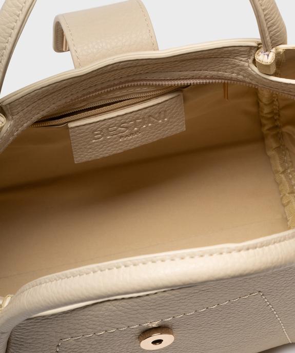 Sac à main en cuir imitation avec anses et bandoulière femme vue3 - BESTINI - GEMO