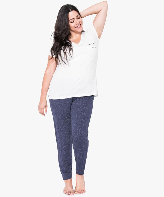 Pyjama femme 2 pièces en jersey de coton vue1 - GEMO(HOMWR FEM) - GEMO