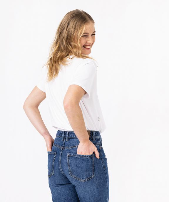 Tee-shirt à manches courtes avec strass femme vue3 - GEMO(FEMME PAP) - GEMO