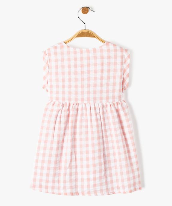 Robe bébé fille rayée en voile de coton texturé vue3 - GEMO(BEBE DEBT) - GEMO
